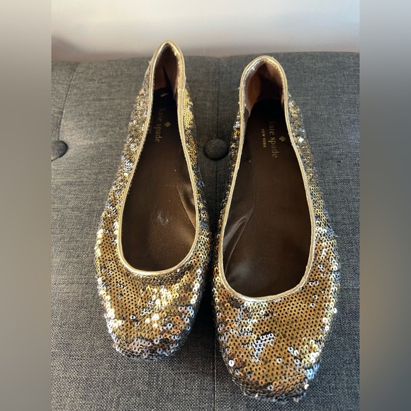 kate spade Shoes - Kate Spade Glittering Gold and Silver sequence  Flats beautiful condition